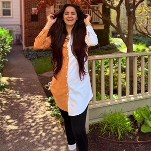 Two-Tone Button-Up Shirt